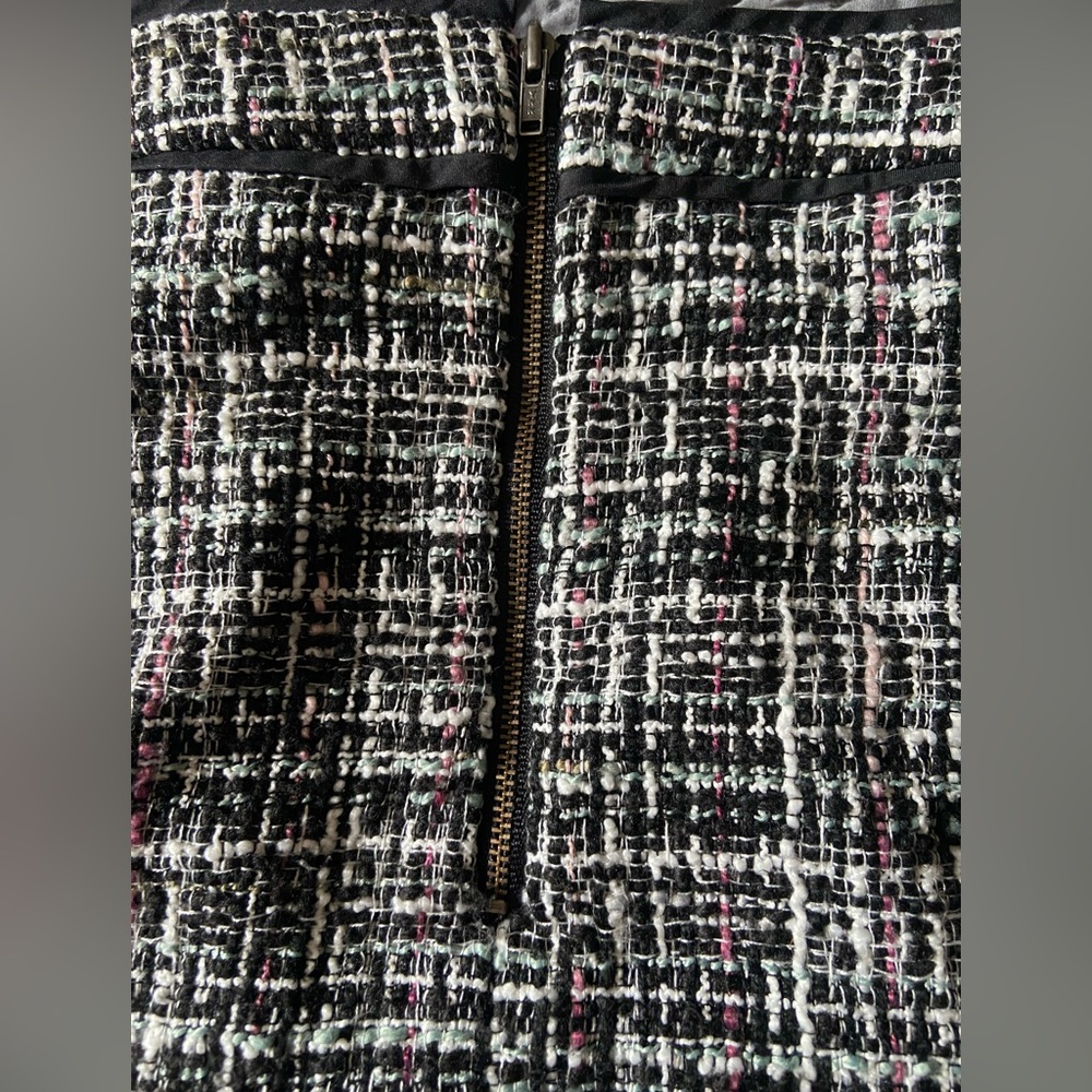 LOFT Tweed Skirt with Pops of Turquoise and Pink - Picture 3 of 5